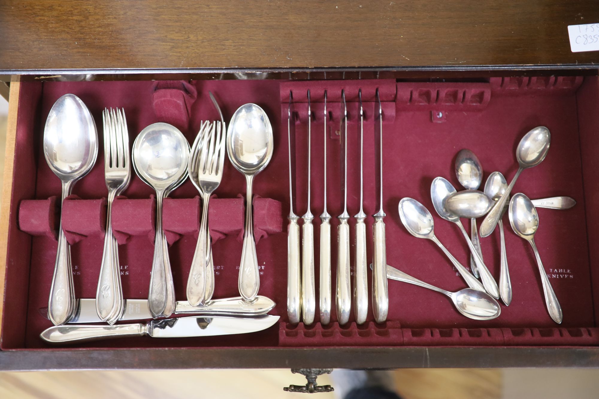 A canteen of modern silver cutlery for eight, Viners Ltd, Sheffield, 1958/9 1960,